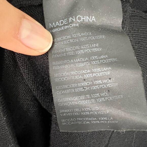 Club Monaco Wool Knit 3/4 Bell Sleeve Bow Sweater Dress XS - Picture 4 of 4